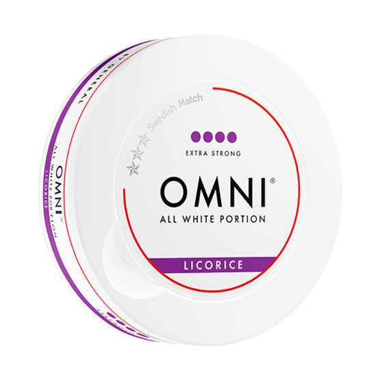 Omni Licorice Slim Dry Extra Strong White Portionssnus