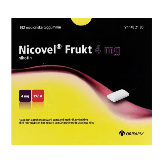 Nicovel Frukt Nikotintuggummi 4 mg 192 st