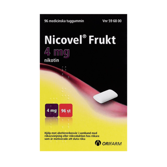 Nicovel Frukt Nikotintuggummi 4 mg 96 st