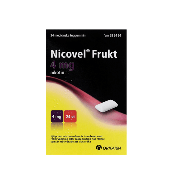 Nicovel Frukt Nikotintuggummi 4 mg 24 st