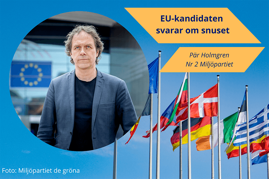 EU-kandidaten Pär Holmgren svarar om snuset