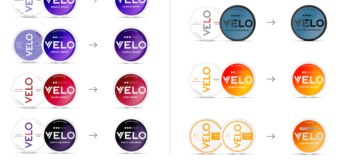 Velo snus ny design och nya namn 2025