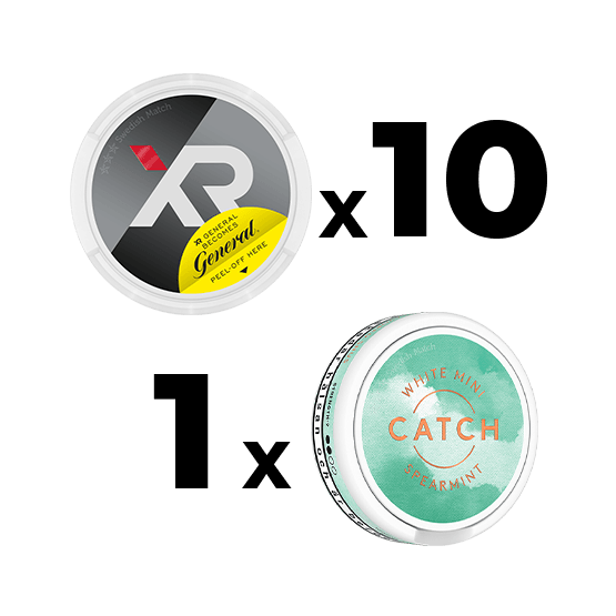 Mixpack 10 XR General Strong Slim White & 1 Catch White Spearmint Mini