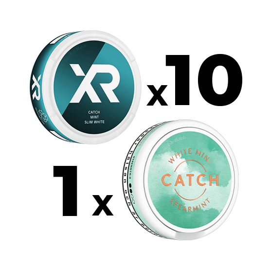 Mixpack 10 XR Catch Mint Slim White & 1 Catch White Spearmint Mini