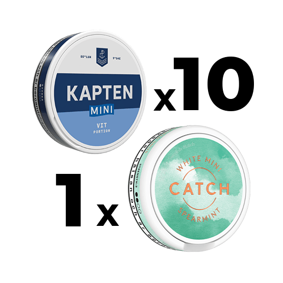 Mixpack 10 Kapten Mini Vit & 1 Catch White Spearmint Mini