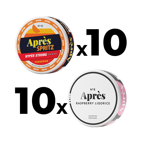 Après 10 Raspberry Liquorice Normal & 10 Tangerine Spritz Hyper Strong Mixpack