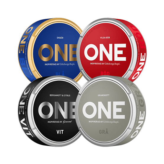 ONE Röd Blå Grå Vit Mixpack