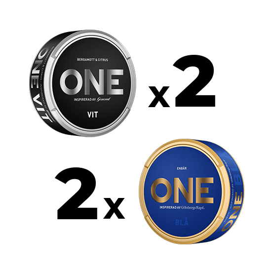 ONE 2x Vit 2x Blå Mixpack