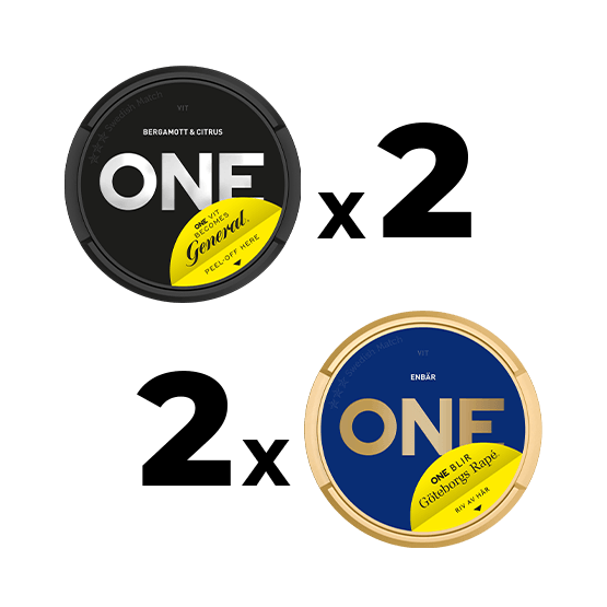 ONE 2x Vit 2x Blå Mixpack