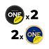 ONE 2x Vit 2x Blå Mixpack
