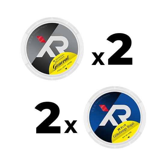 XR 2x General White Strong, 2x Göteborgs Rapé Strong Mixpack